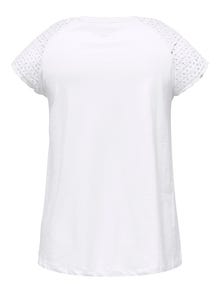 ONLY Curvy o-neck t-shirt -White - 15319844