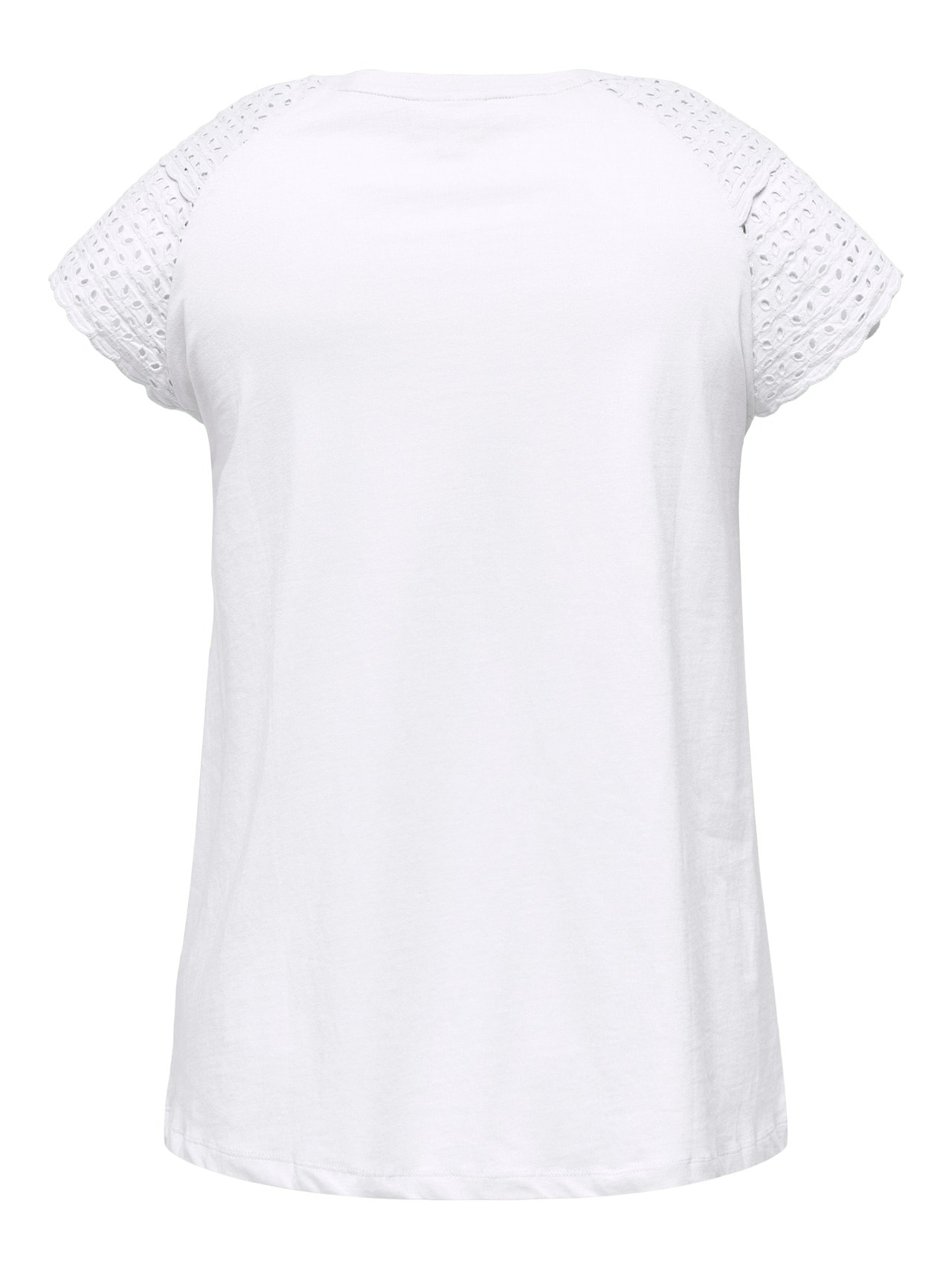 ONLY Regular Fit Round Neck Curve Top -White - 15319844