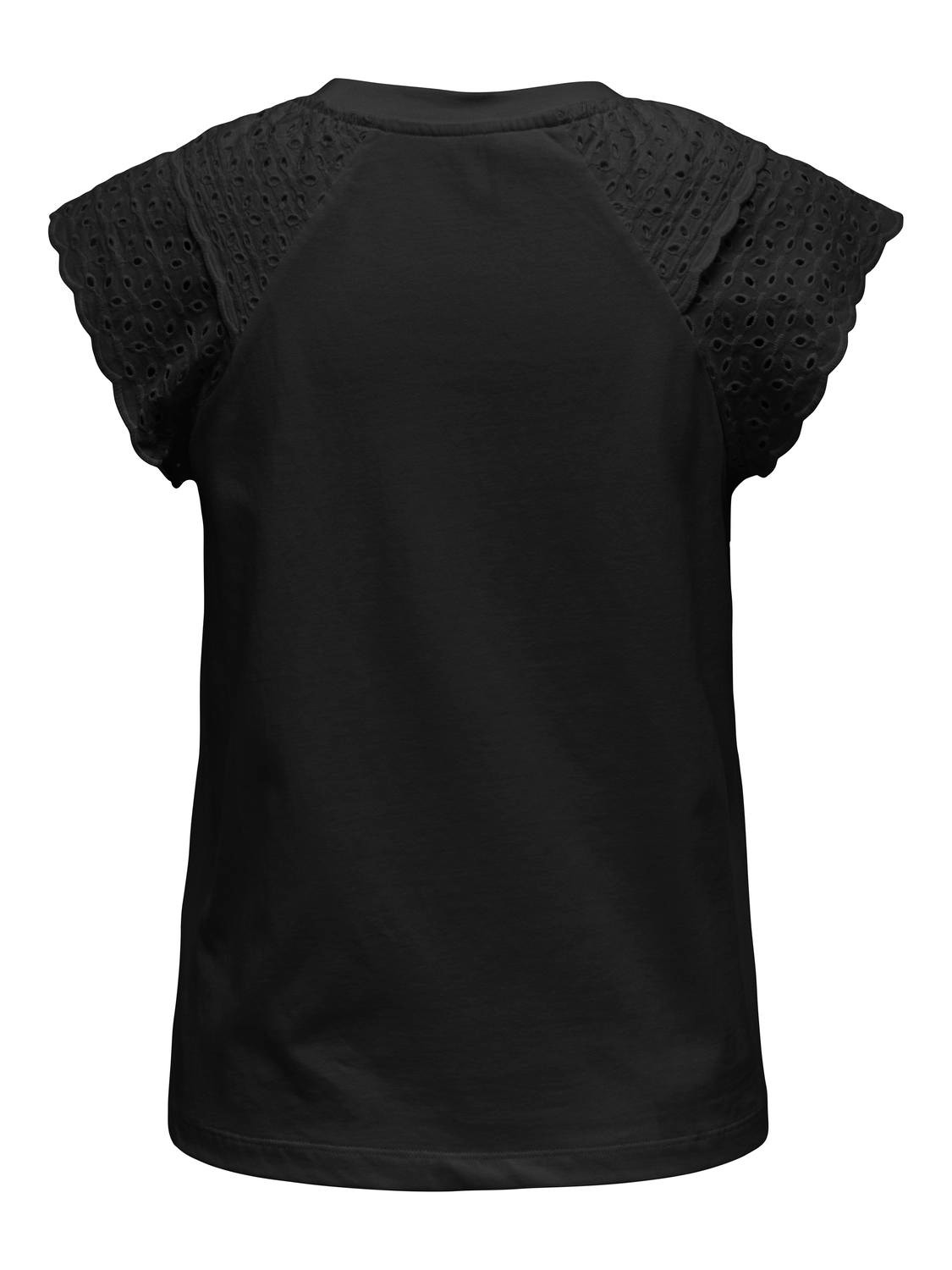 ONLY Curvy o-neck t-shirt -Black - 15319844