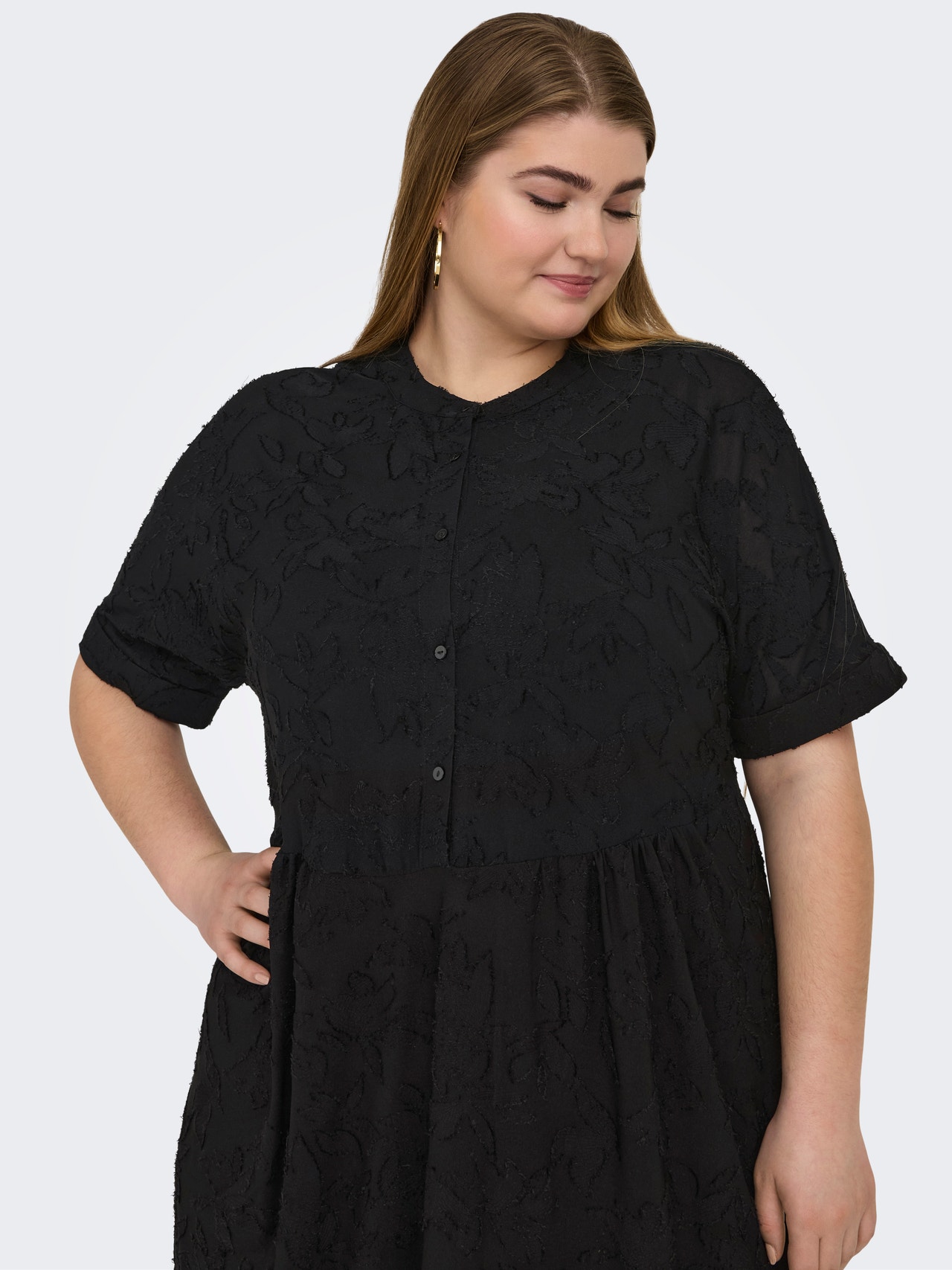 ONLY Regular Fit China Collar Midi dress -Black - 15319887