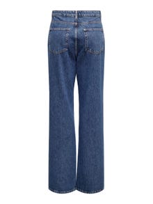 ONLY Jeans Straight Fit Taille haute -Medium Blue Denim - 15319938