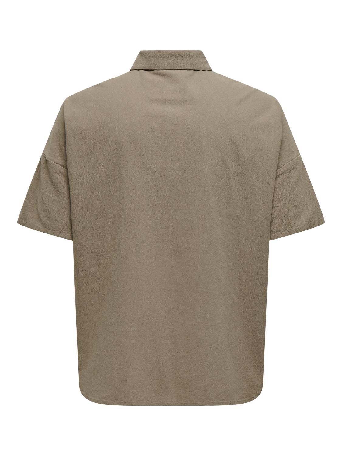 ONLY Curvy cotton shirt -Walnut - 15320002