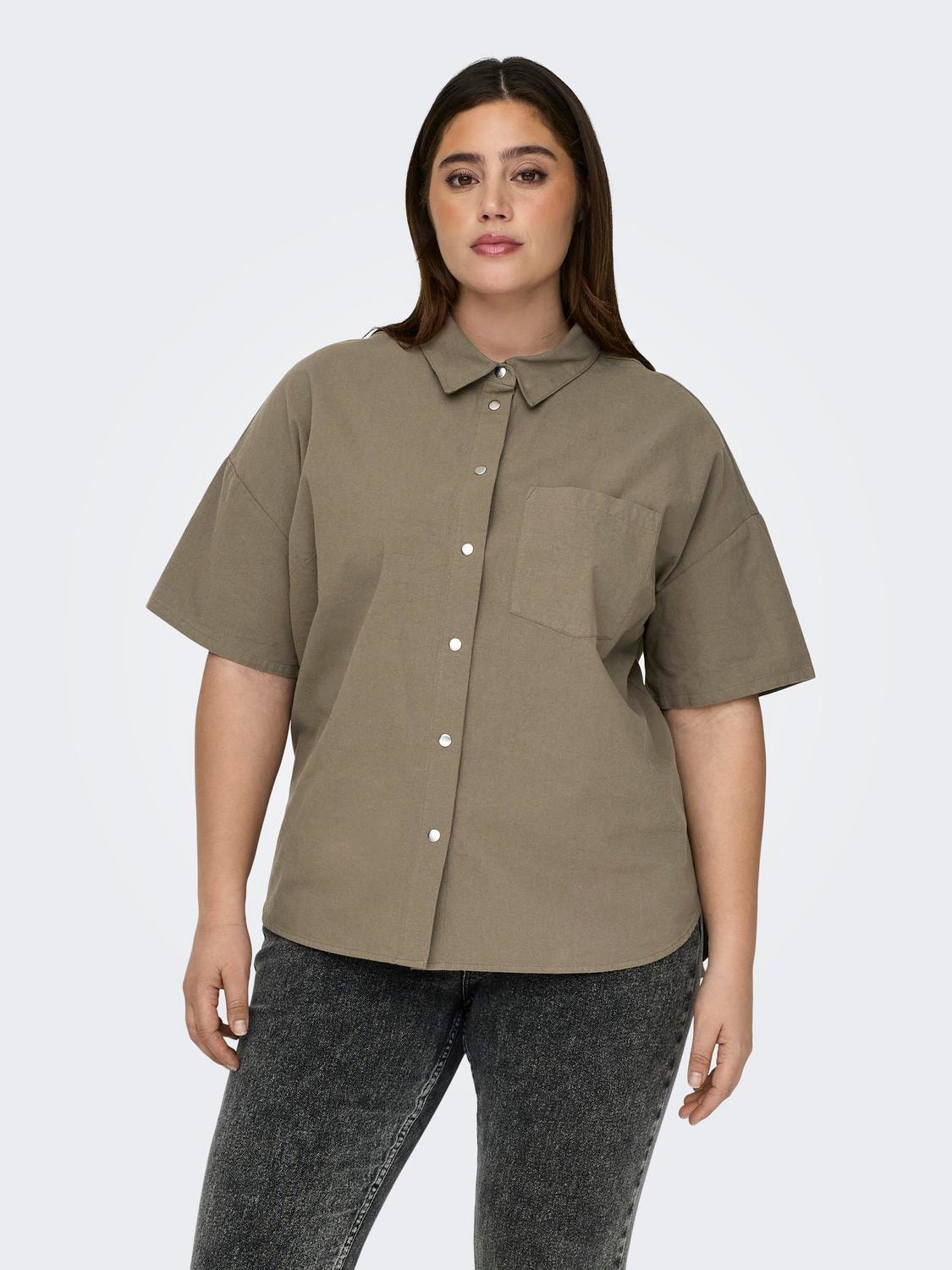 ONLY Camisas Corte loose Cuello de camisa -Walnut - 15320002