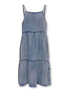 ONLY Relaxed Fit Square neck Thin straps Midi dress -Light Blue Denim - 15320027