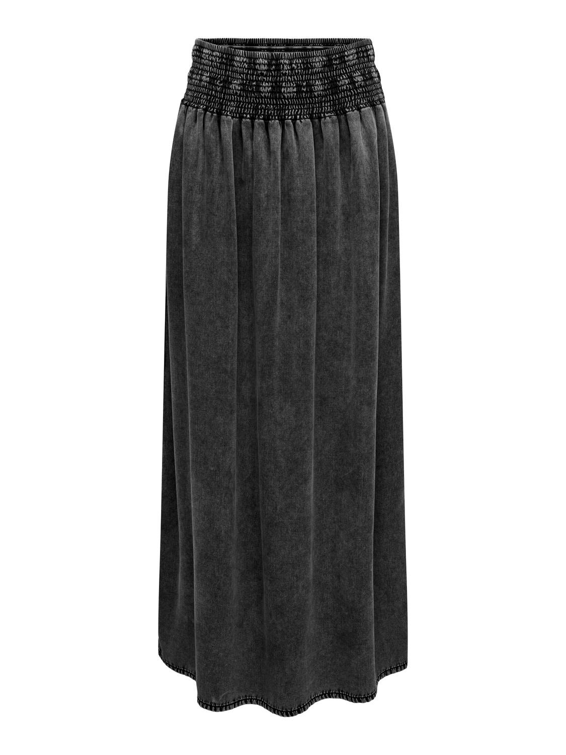ONLY Maxi nederdel med høj talje -Washed Black - 15320036