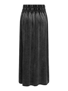 ONLY High waist Lange rok -Washed Black - 15320036