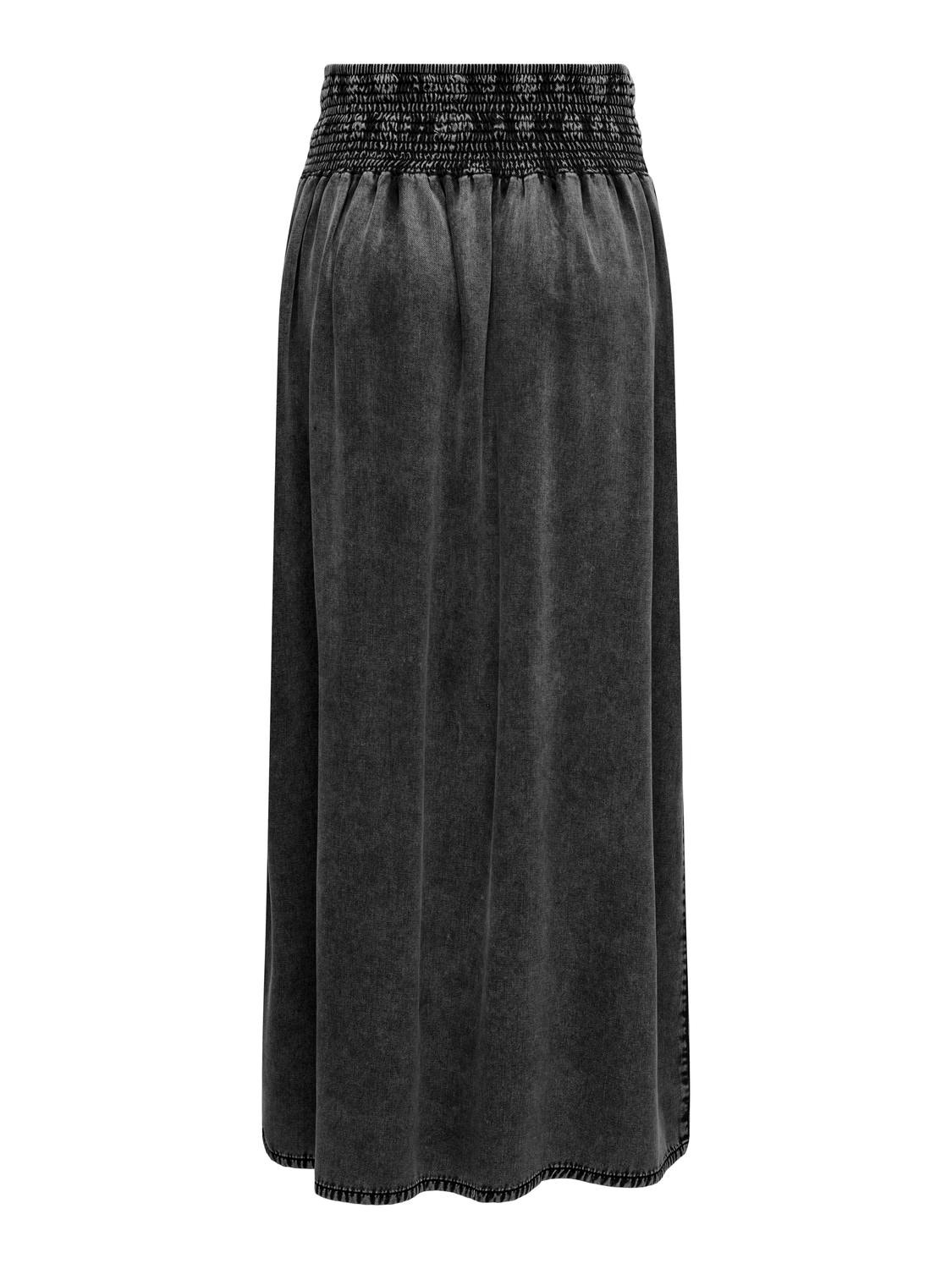 ONLY Maxi nederdel med høj talje -Washed Black - 15320036