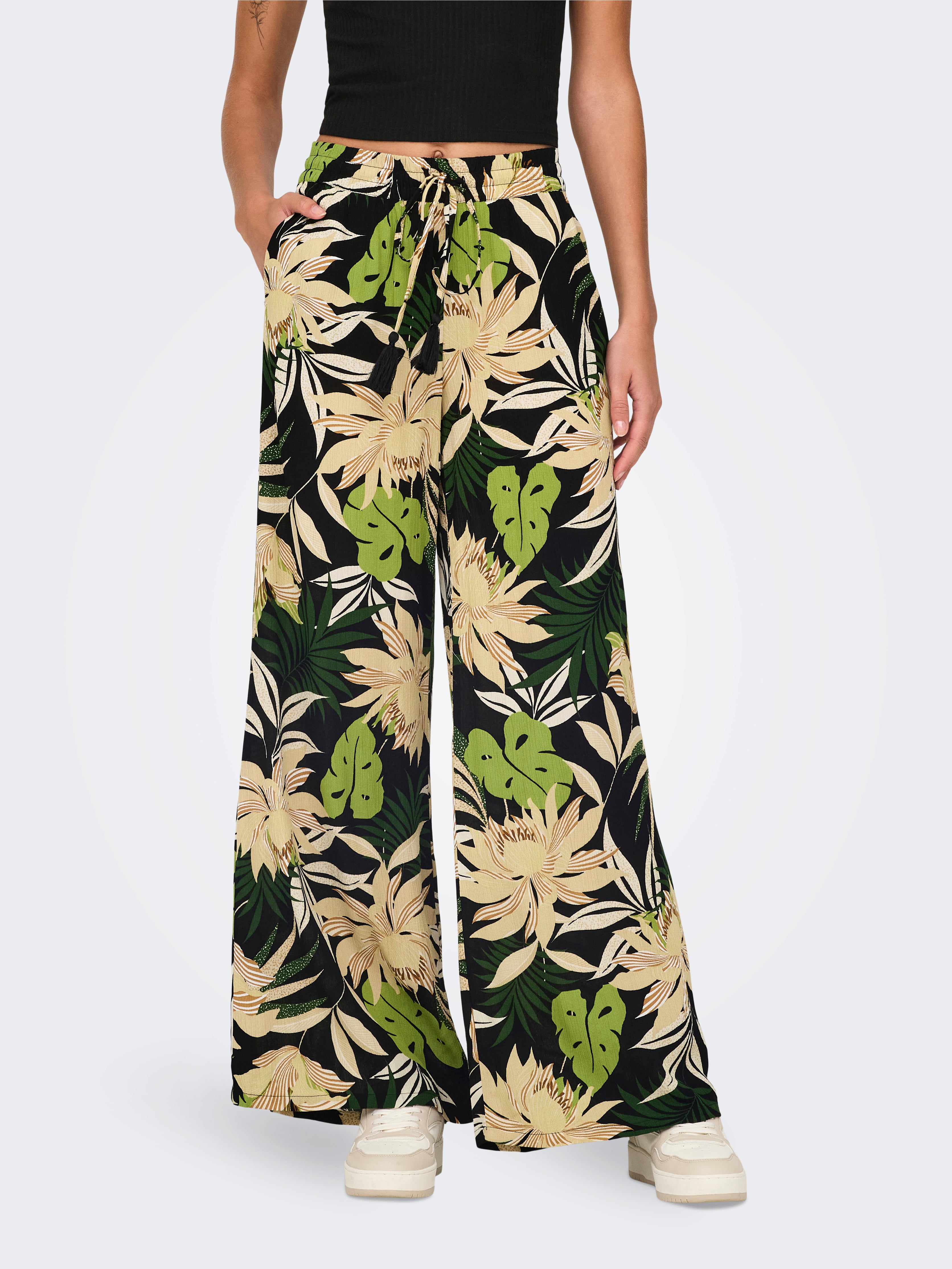 Wide Leg Fit Mid Waist Trousers - ONLY - Modalova