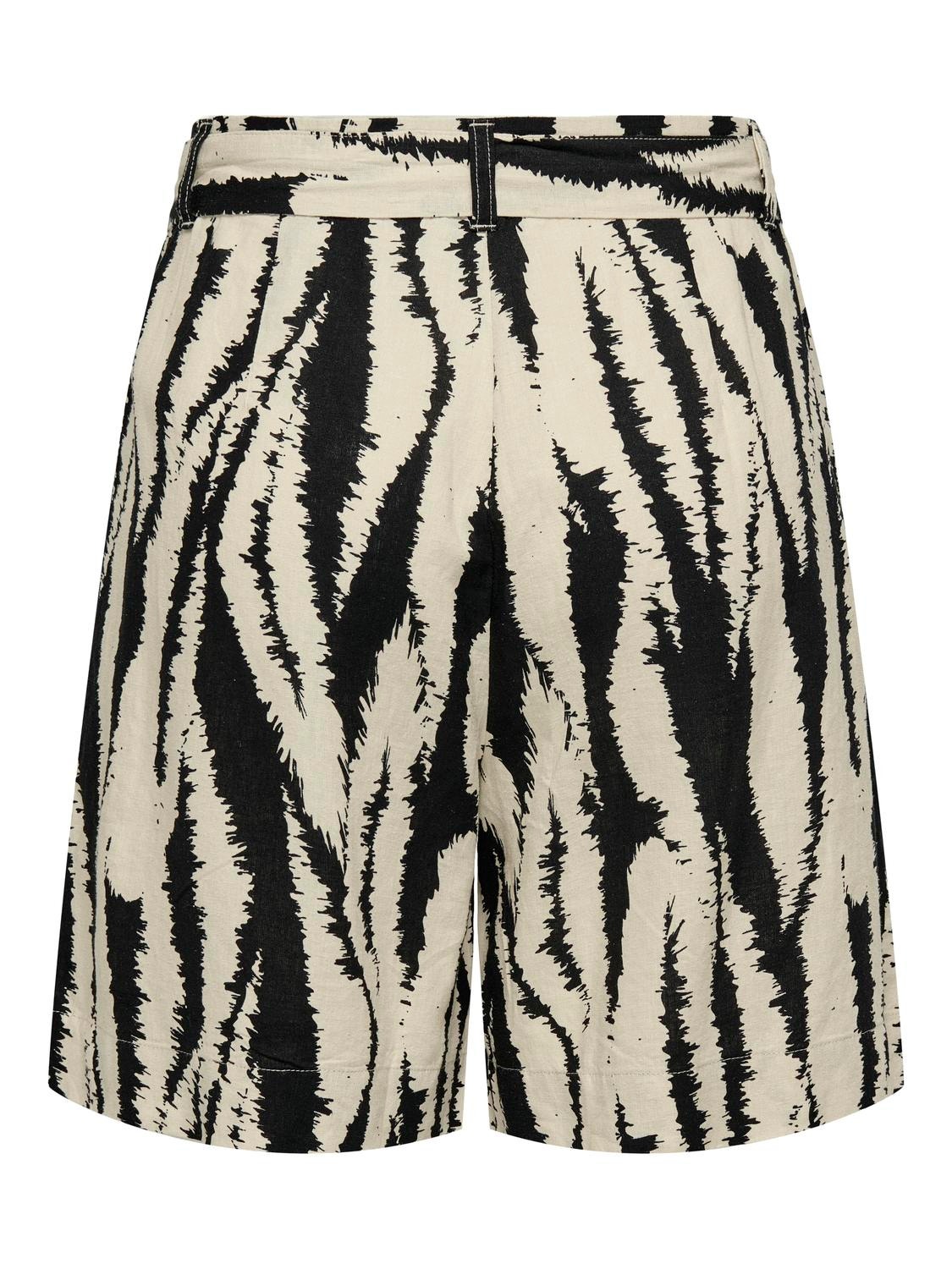 ONLY Mønsteret shorts med høj talje -Tapioca - 15320111