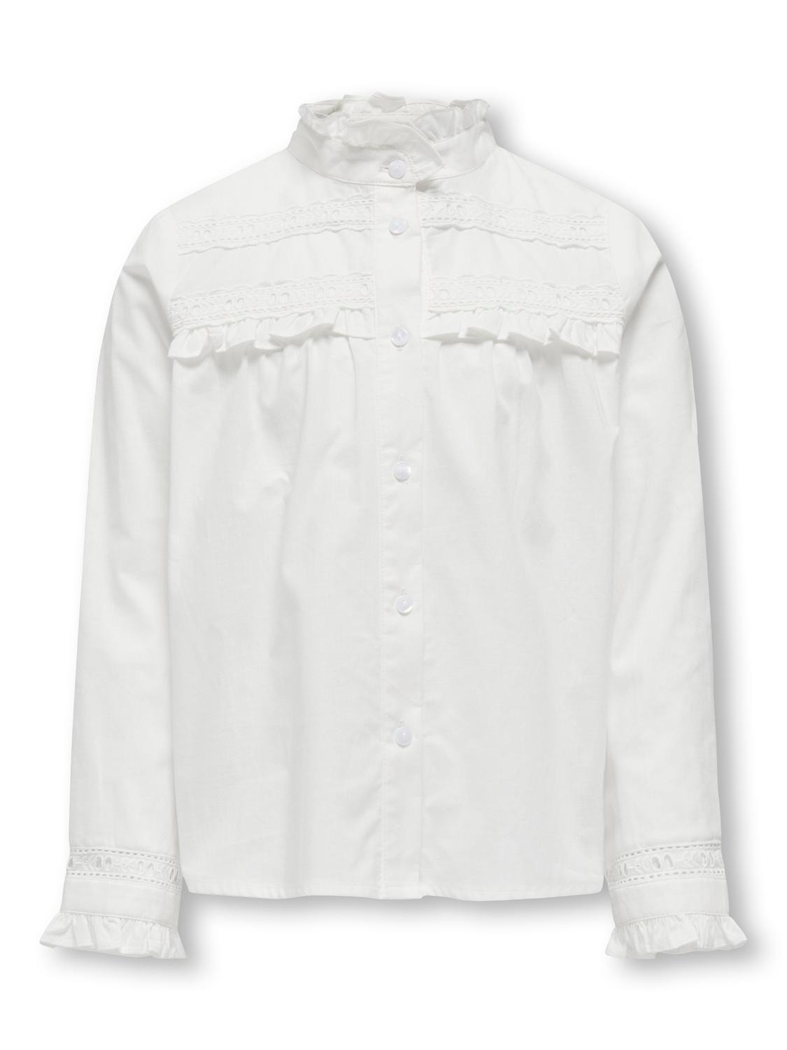 ONLY Shirt with frills -Cloud Dancer - 15320113