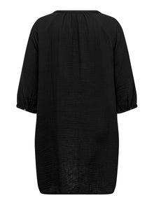ONLY Curvy midi dress with v-neck  -Black - 15320136