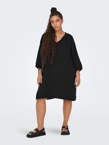 ONLY Curvy midi dress with v-neck  -Black - 15320136