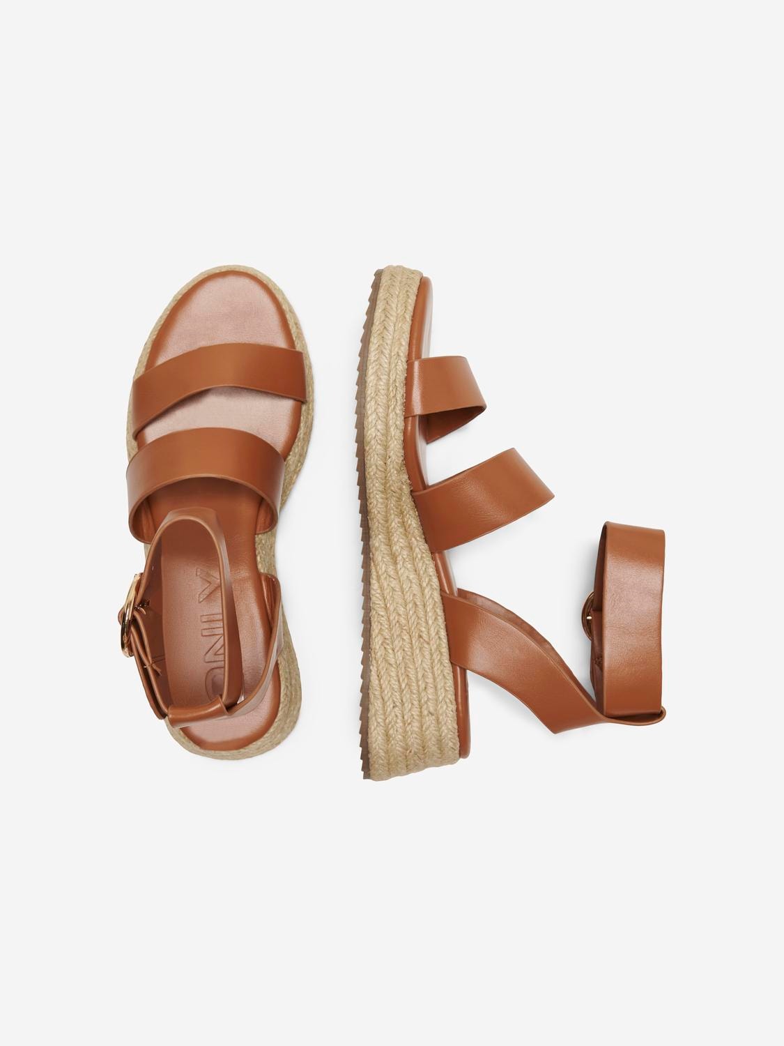 ONLY Sandals with buckle -Cognac - 15320197