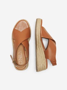 ONLY Open toe Adjustable strap Heels -Cognac - 15320206