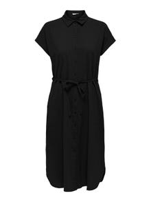 ONLY Regular Fit Shirt collar Midi dress -Black - 15320260