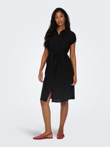 ONLY Midi kjole med bindebånd -Black - 15320260