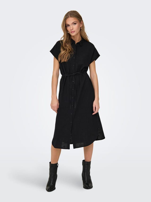 ONLY Midi kjole med bindebånd - 15320260