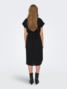 ONLY Vestido midi Corte regular Cuello de camisa -Black - 15320260