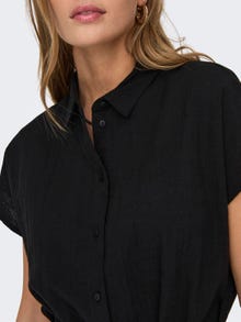 ONLY Vestido midi Corte regular Cuello de camisa -Black - 15320260