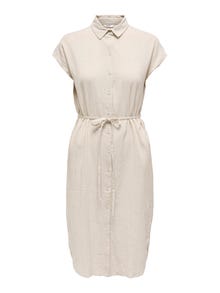 ONLY Midi kjole med bindebånd -Pumice Stone - 15320260