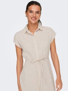 ONLY Regular Fit Shirt collar Midi dress -Pumice Stone - 15320260