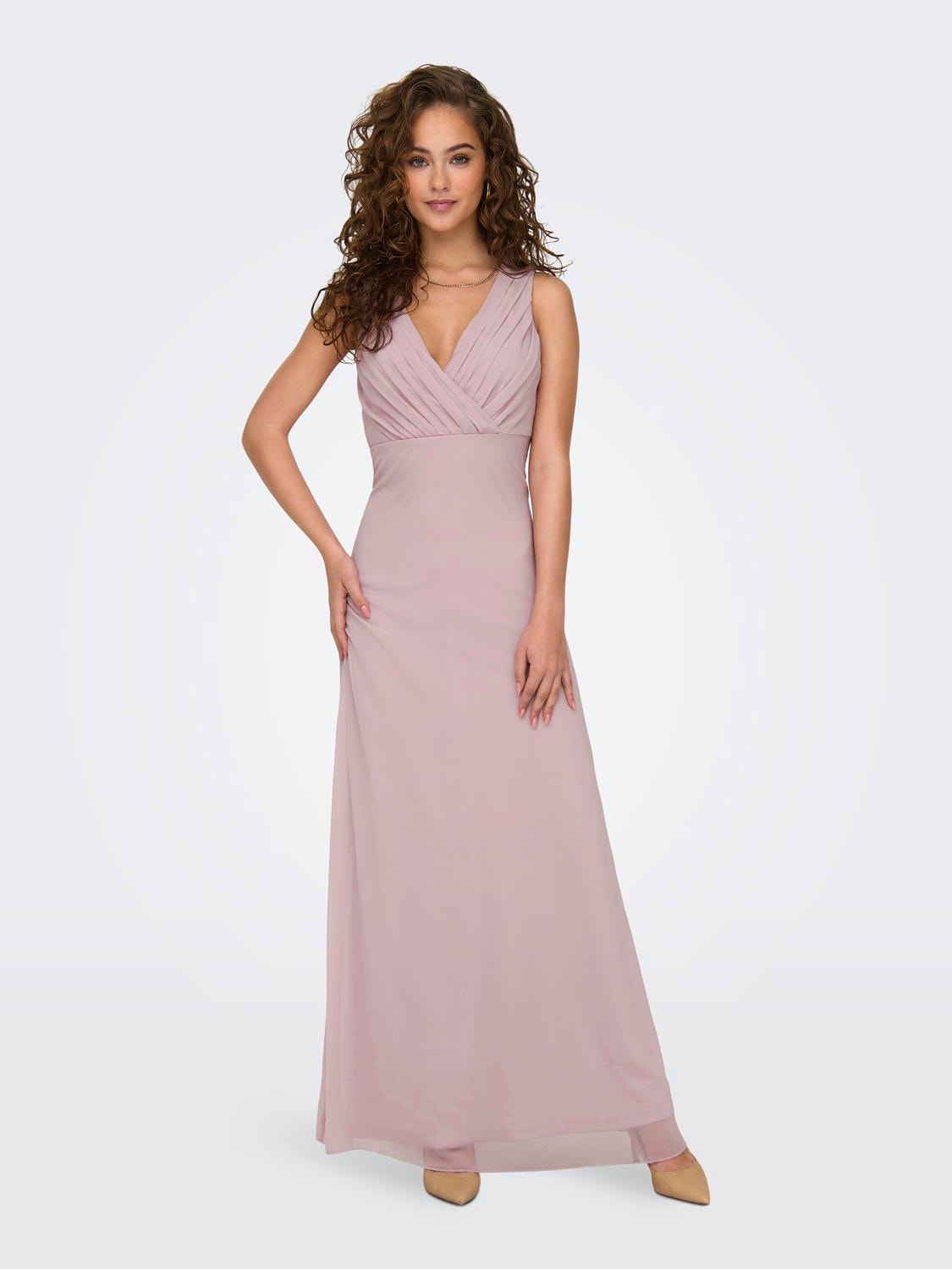 ONLY Normal geschnitten V-Ausschnitt Langes Kleid -Keepsake Lilac - 15320261