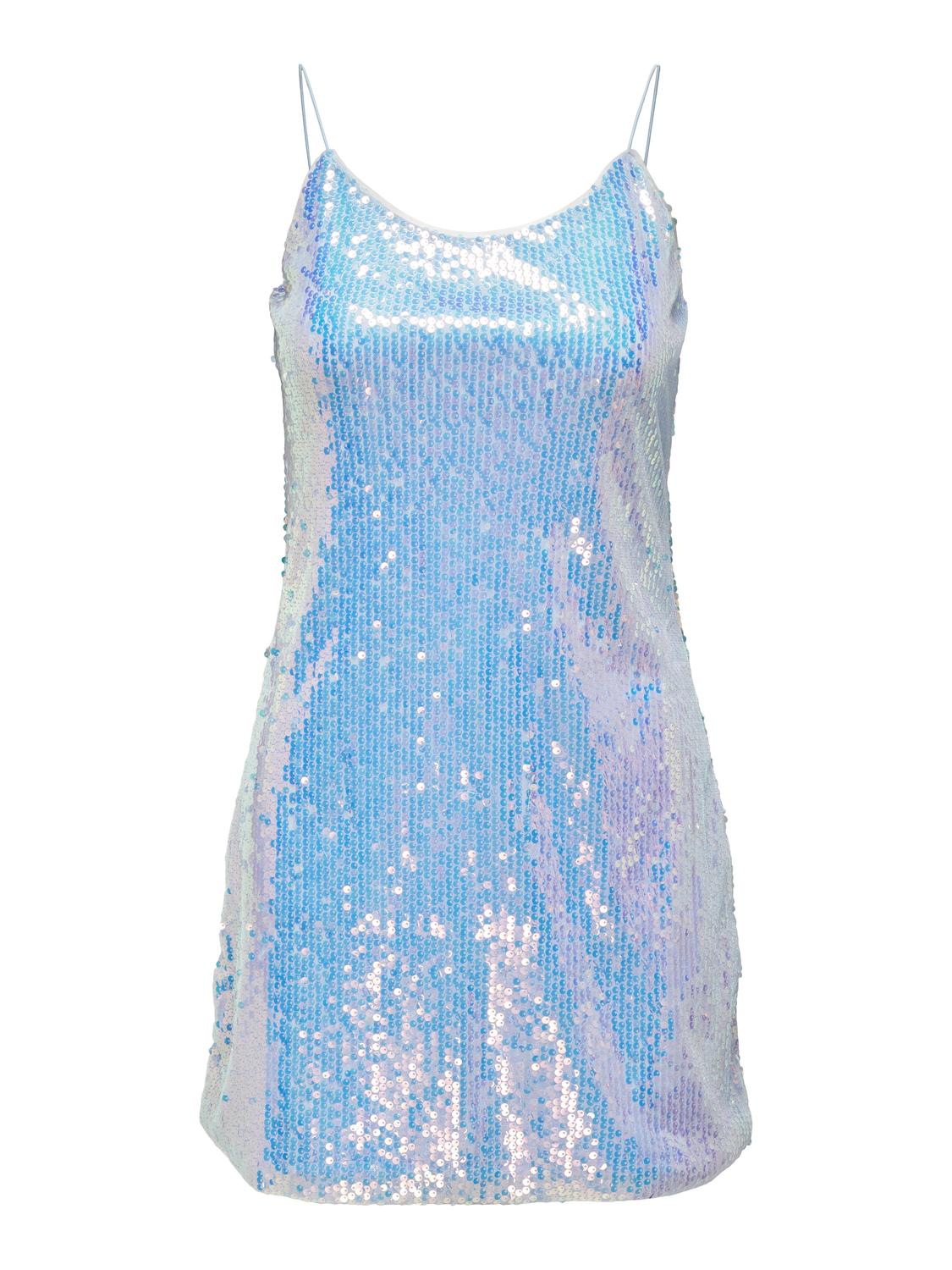 ONLY Normal geschnitten V-Ausschnitt Kurzes Kleid -Bel Air Blue - 15320264