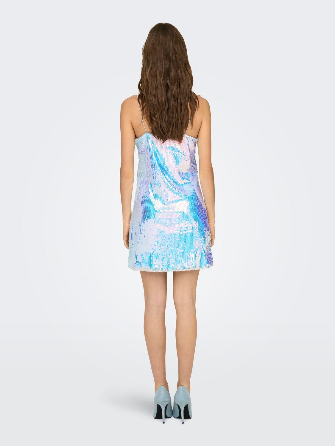ONLY Paillet kjole med tynde stropper -Bel Air Blue - 15320264