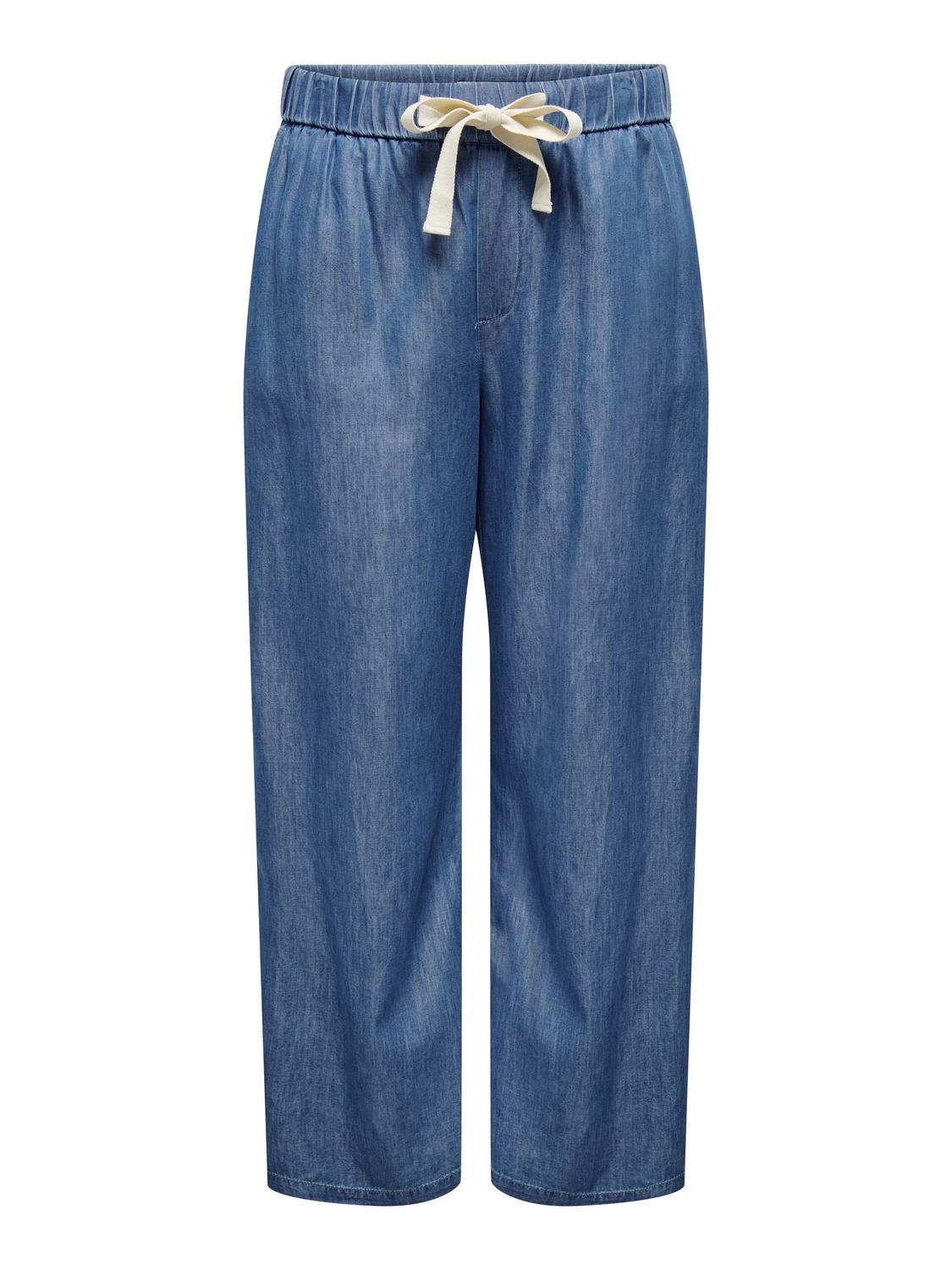 ONLY Curvy wide trousers -Medium Blue Denim - 15320329