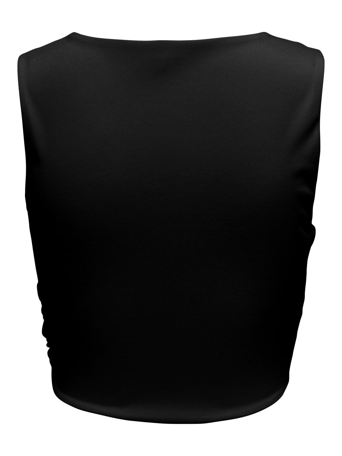 ONLY Solid colored v-neck top -Black - 15320345