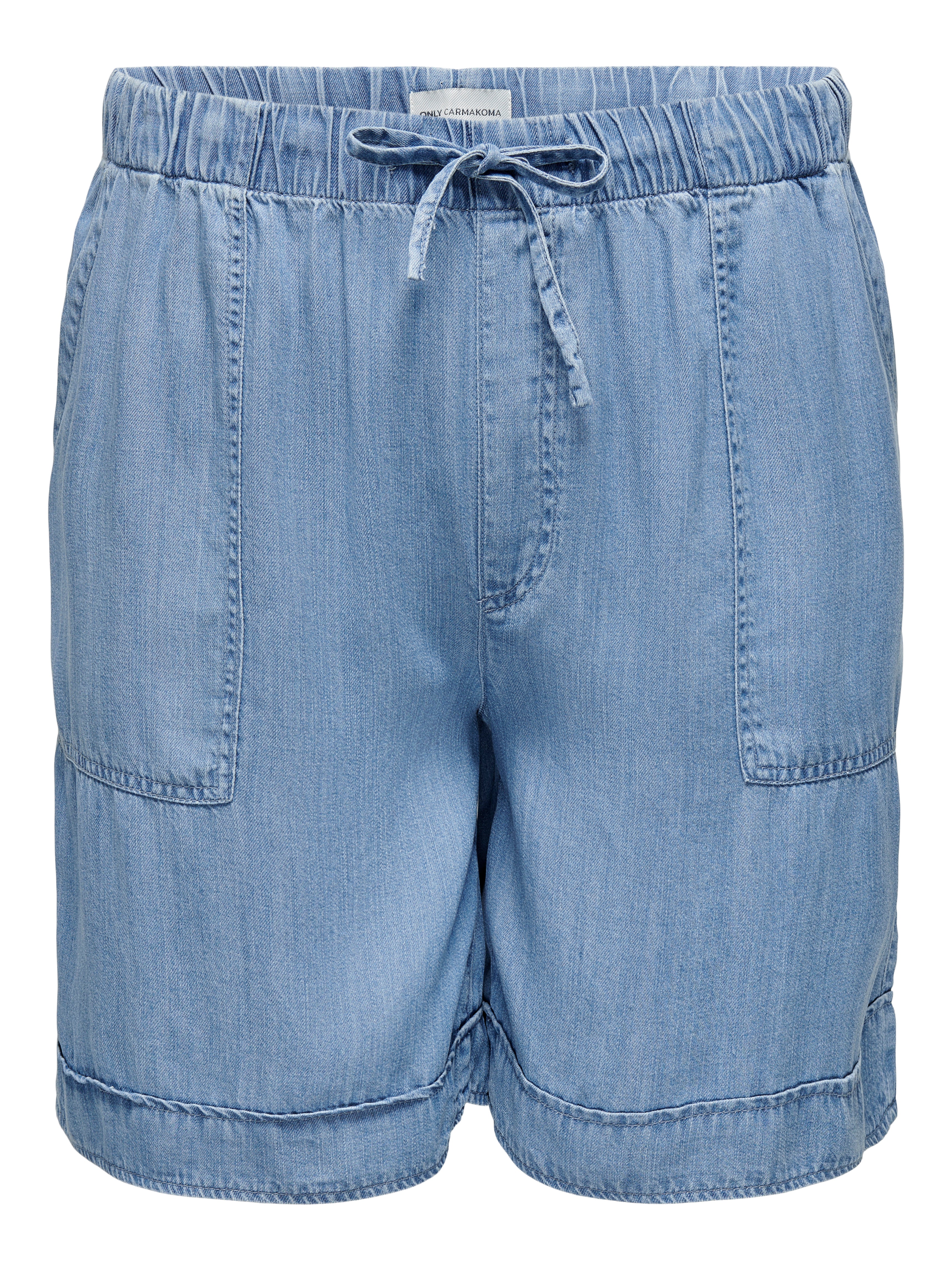 Thumbnail - Carsundance Hohe Taille Locker Geschnitten Jeans-shorts