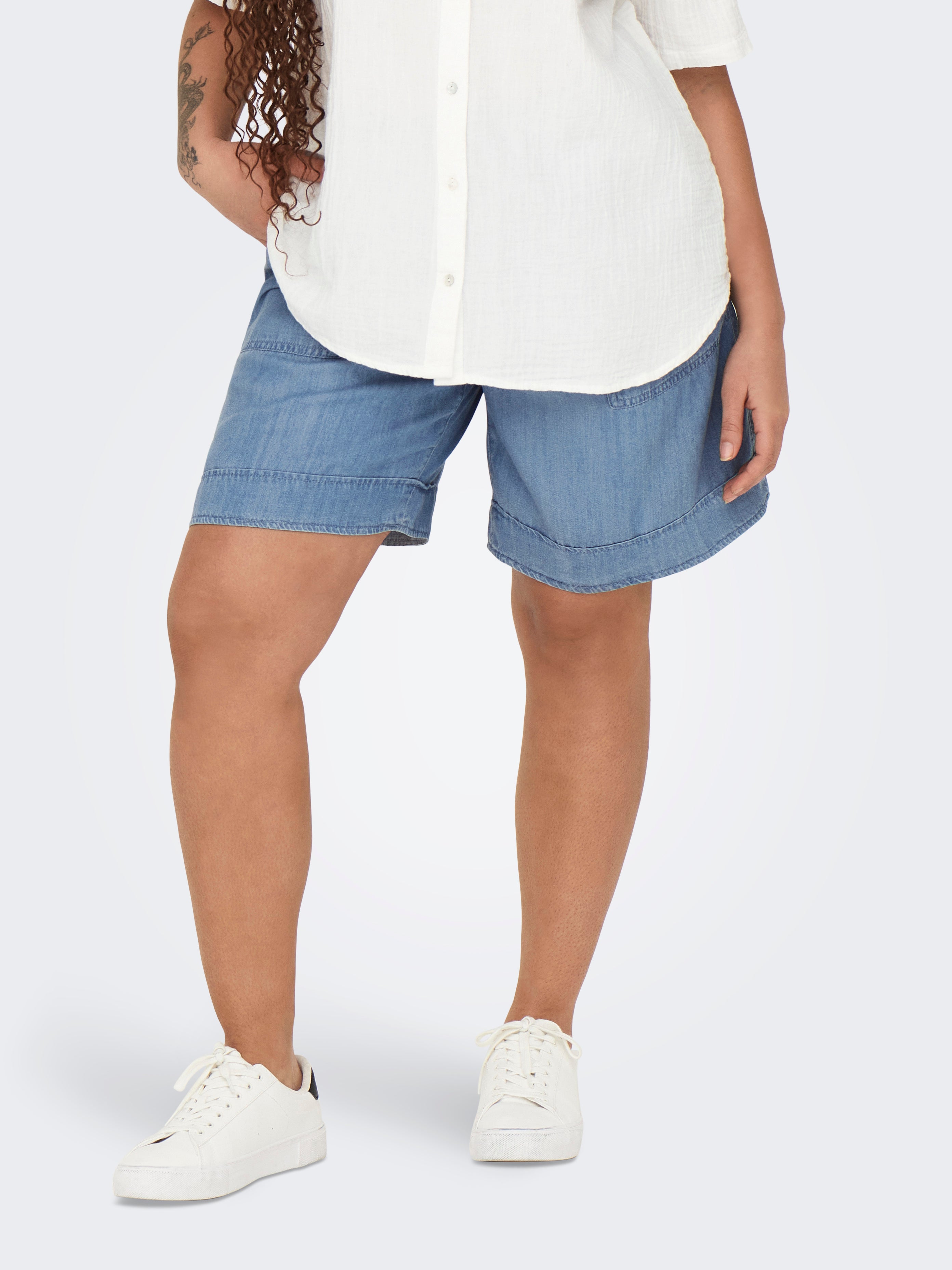 Carsundance Hohe Taille Locker Geschnitten Jeans-shorts