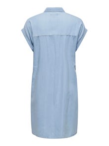 ONLY Robe longue Loose Fit Col chemise -Light Blue Denim - 15320368
