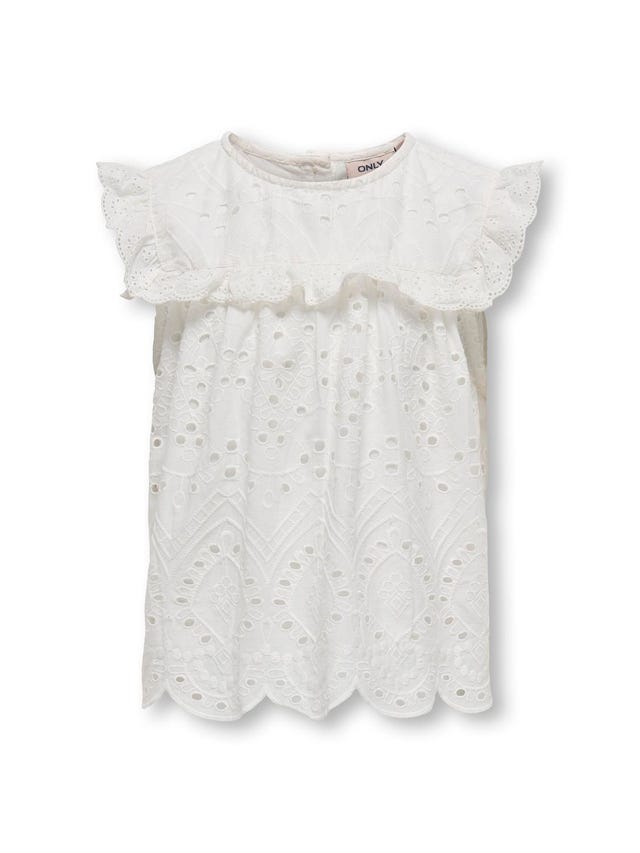 ONLY O-neck top with frills - 15320403