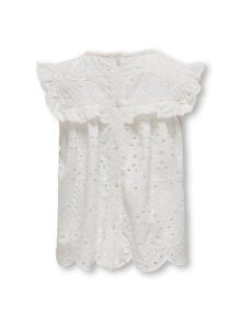 ONLY O-neck top with frills -Cloud Dancer - 15320403