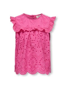 ONLY O-neck top with frills -Raspberry Rose - 15320403