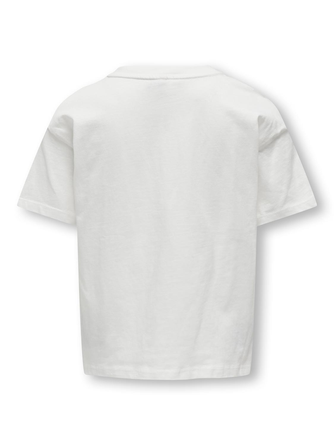 ONLY Krój regularny Okrągły dekolt Opadające ramiona T-shirt -Cloud Dancer - 15320438