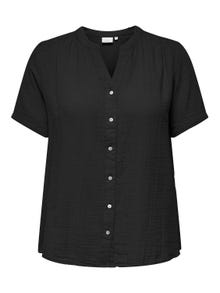 ONLY Curvy v-neck shirt -Black - 15320513