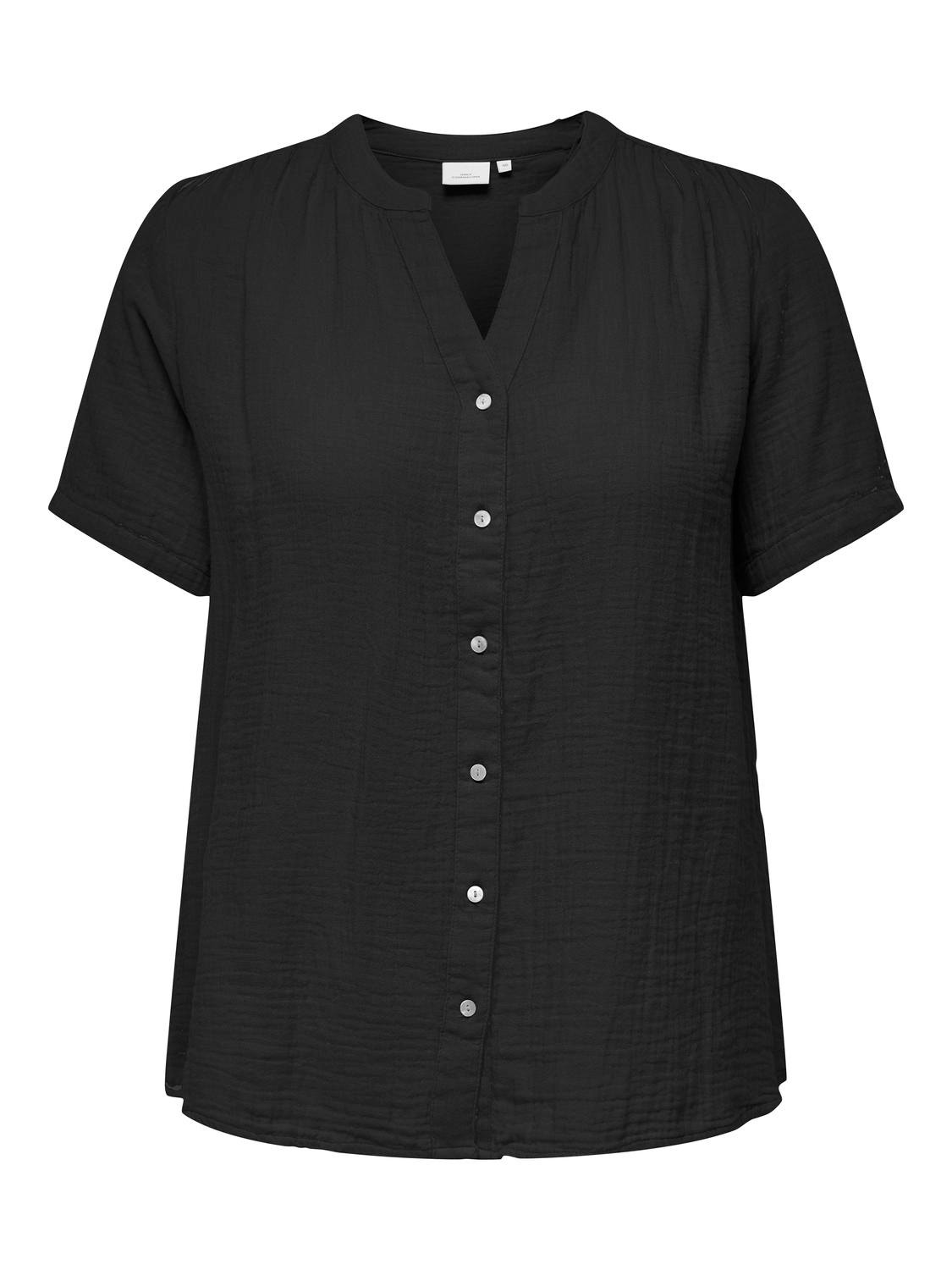 ONLY Short sleeved v-neck shirt -Black - 15320513