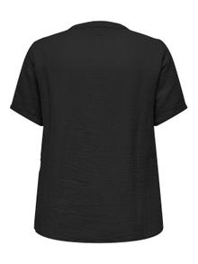ONLY Curvy v-neck shirt -Black - 15320513