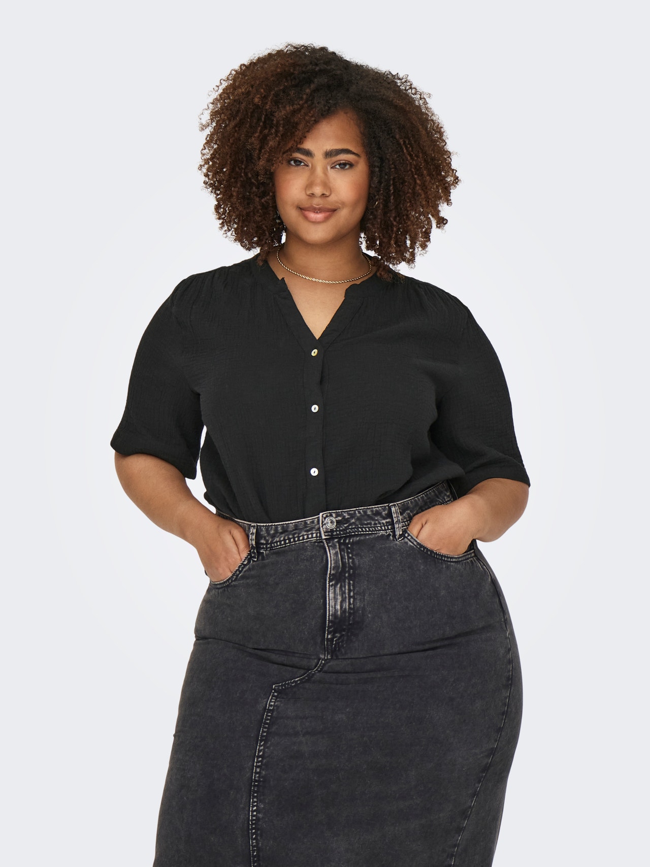 ONLY Tavapärane lõige V-kaelus Top -Black - 15320513