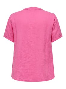ONLY Short sleeved v-neck shirt -Strawberry Moon - 15320513