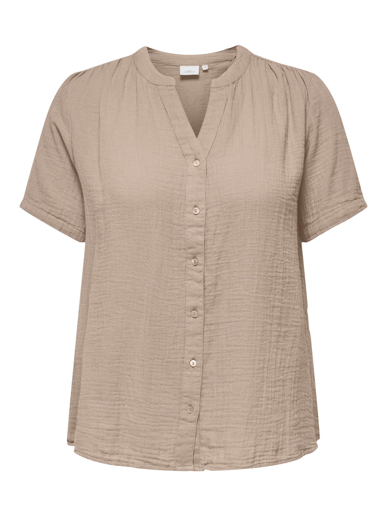 ONLY Short sleeved v-neck shirt -Oxford Tan - 15320513