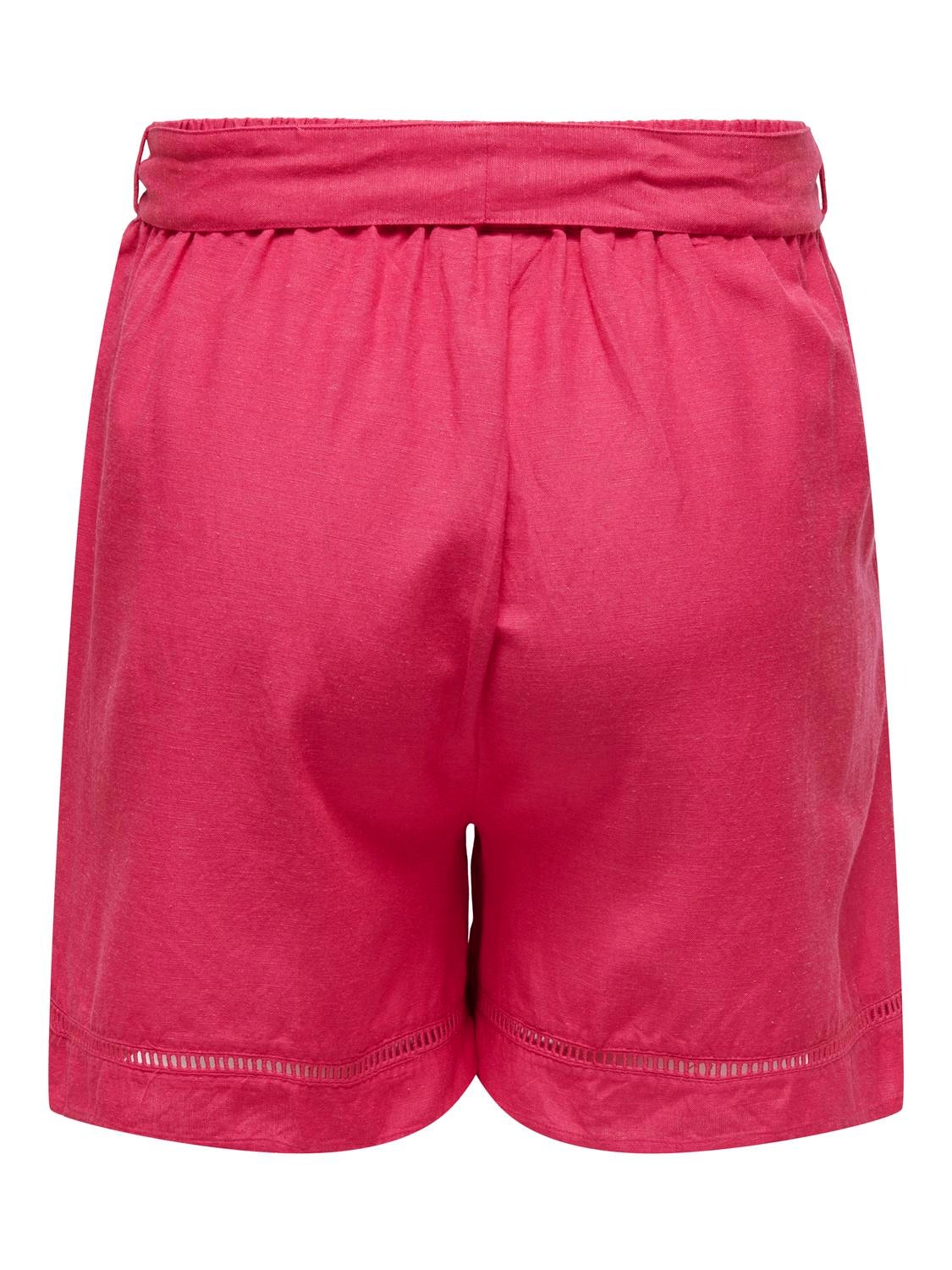 ONLY Curvy bindebælte shorts -Viva Magenta - 15320532