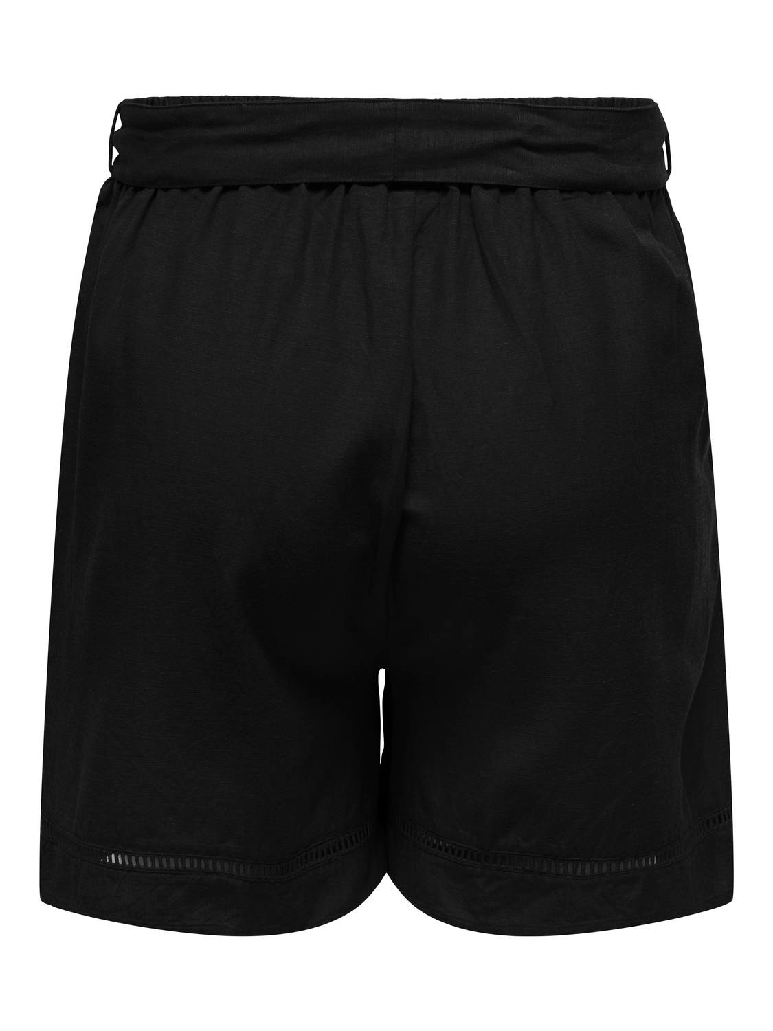 ONLY Curvy bindebælte shorts -Black - 15320532