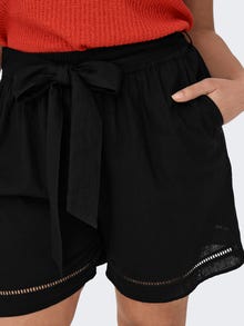 ONLY Curvy tie belt shorts -Black - 15320532