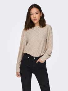 ONLY Labavo prianjanje V-izrez Rukavi za glasnoću Majica -Cement - 15320573