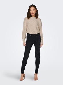 ONLY Labavo prianjanje V-izrez Rukavi za glasnoću Majica -Cement - 15320573