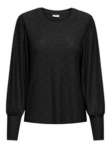 ONLY Labavo prianjanje V-izrez Rukavi za glasnoću Majica -Black - 15320573