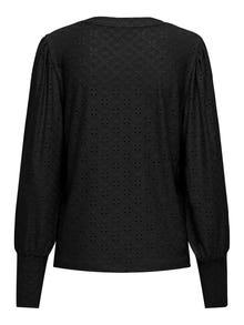 ONLY Labavo prianjanje V-izrez Rukavi za glasnoću Majica -Black - 15320573